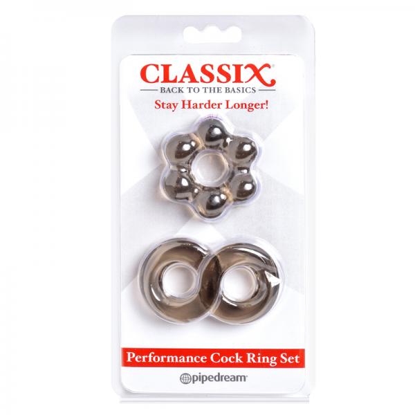 Classix Performance Cock Ring Set,Smoke