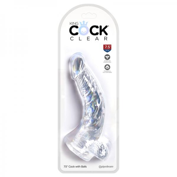 King Cock Clear 7.5in Cock with Balls