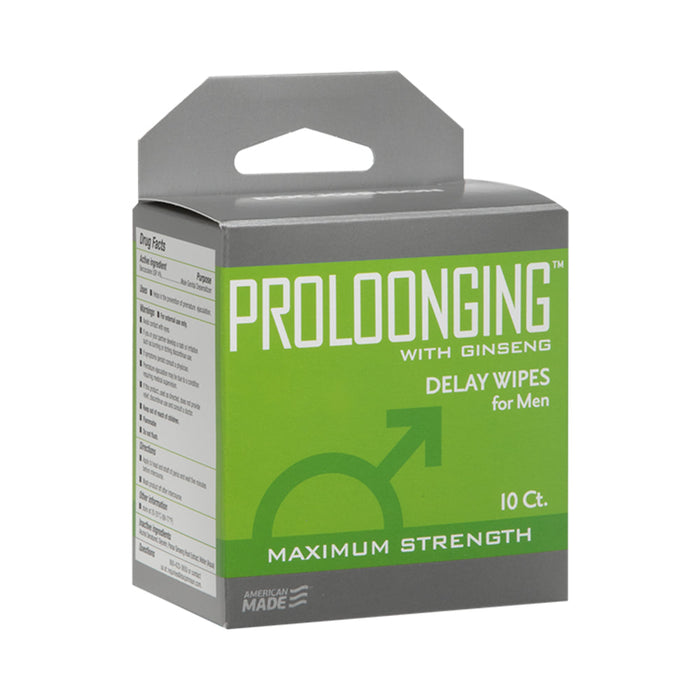 Proloonging With Ginseng Delay Wipes For Men 10 Pack