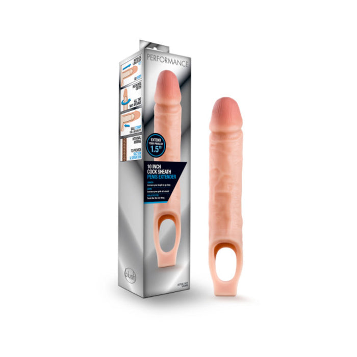 Performance - 10 Inch Cock Sheath Penis Extender - Vanilla