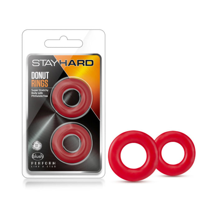 Stay Hard - Donut Rings - Red