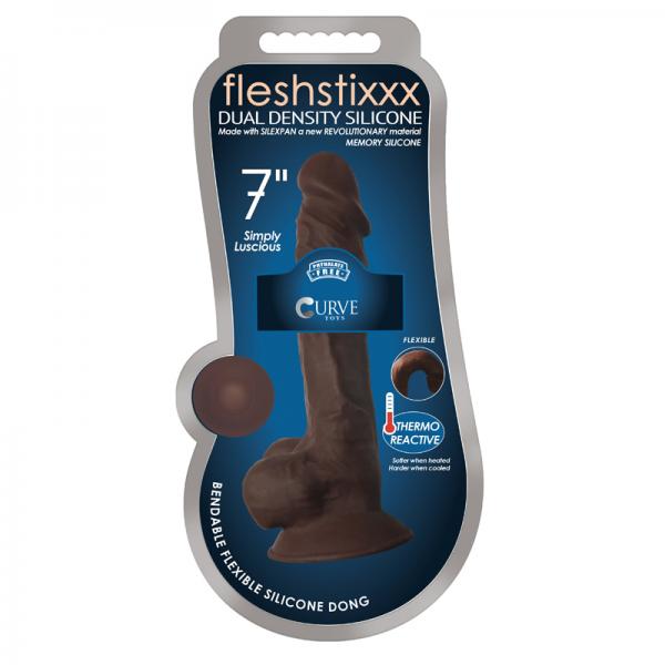 Curve Novelties Fleshstixxx 7 Dong w/Balls - Chocolate