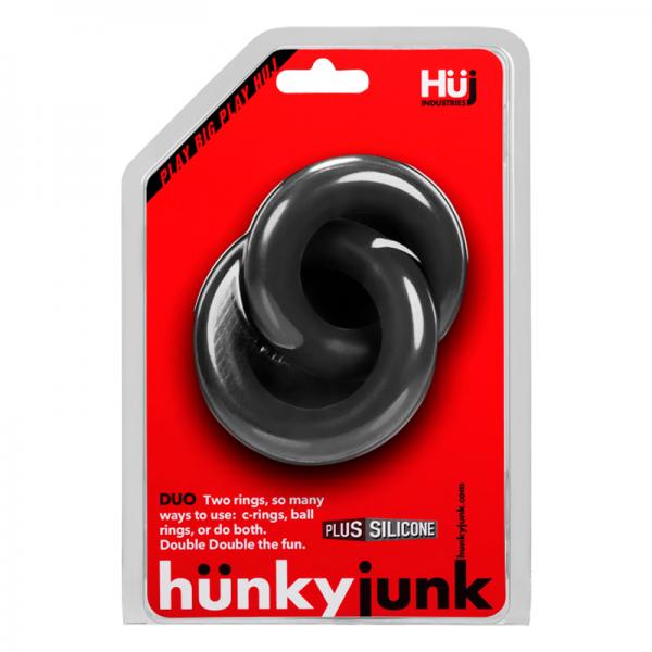 Hunky Junk Duo Linked Cock & Ball Rings - Tar