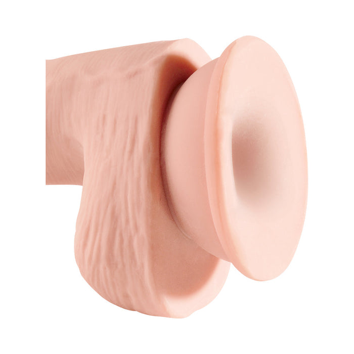 King Cock Triple Density 5 inches Dildo with Balls Beige