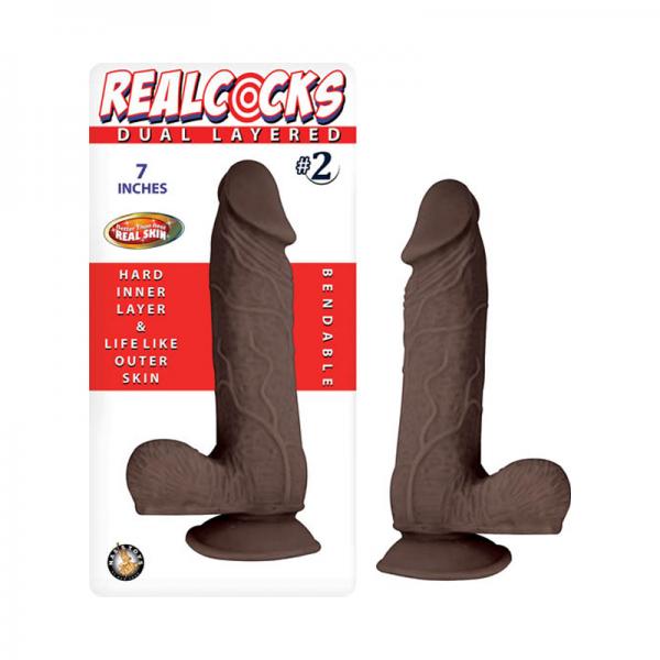 Realcocks Dual Layered #2 7In Dark Brown