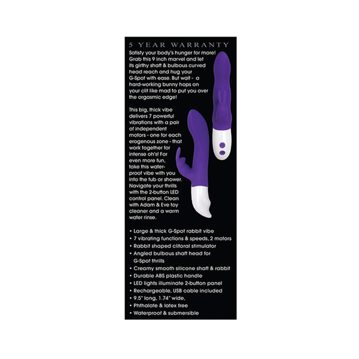 A&e Eve's Big Love Rechargeable Rabbit Purple