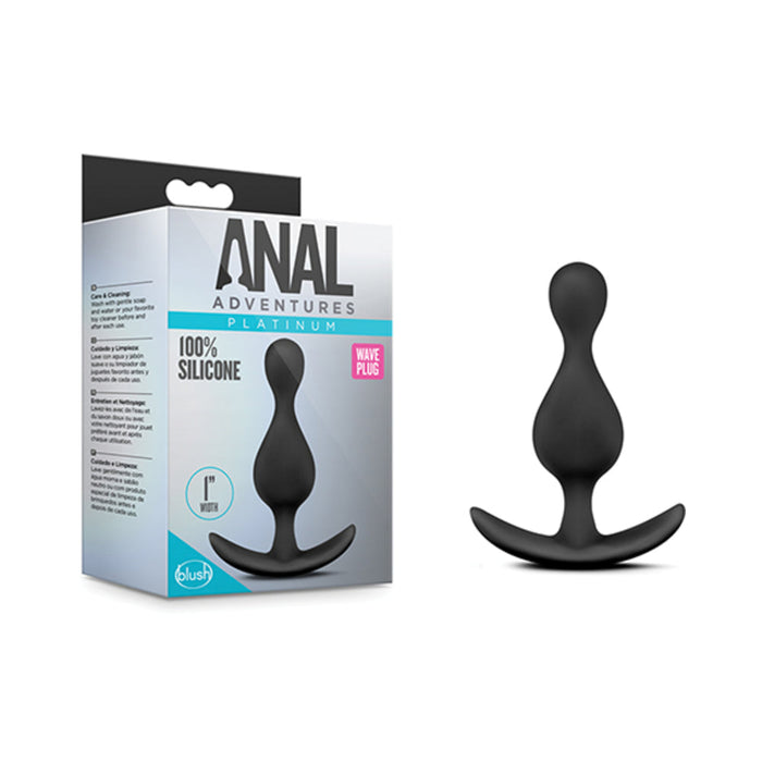 Anal Adventures Platinum Wave Plug Black