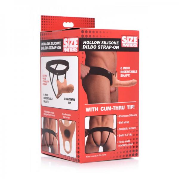 Hollow Silicone Dildo Strap-on - Flesh