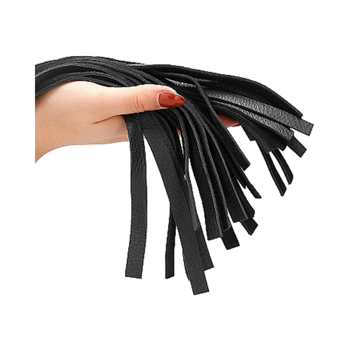 Sparkling Round Metal Handle Leather Flogger