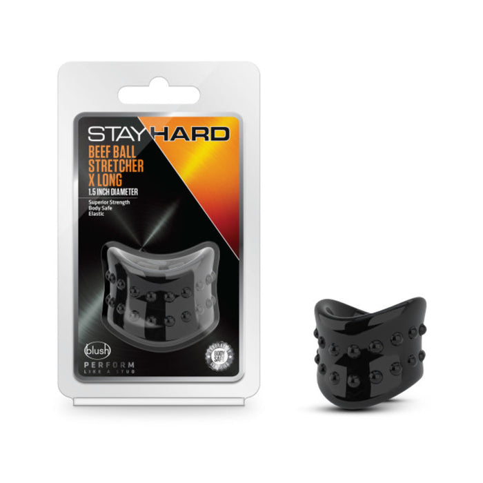 Stay Hard Beef Ball Stretcher Snug X  Long 1''  Black