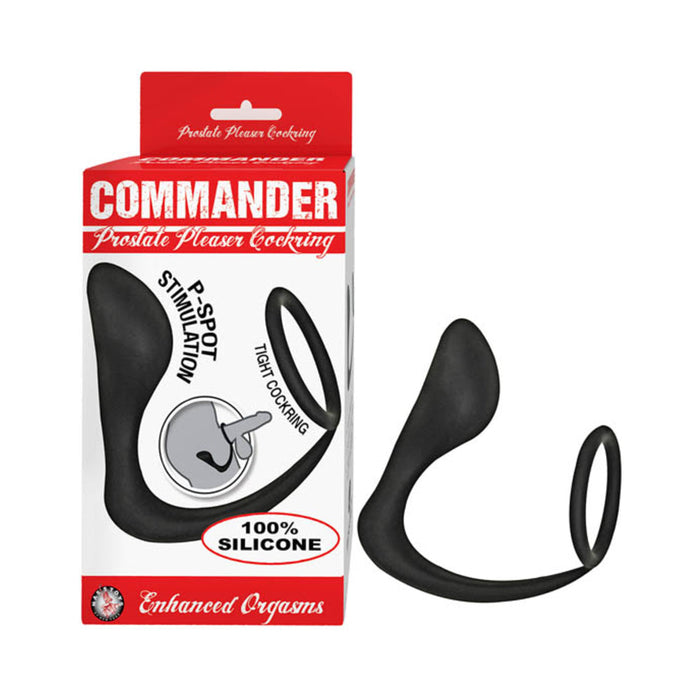 Commander Prostate Pleaser Cockring Black