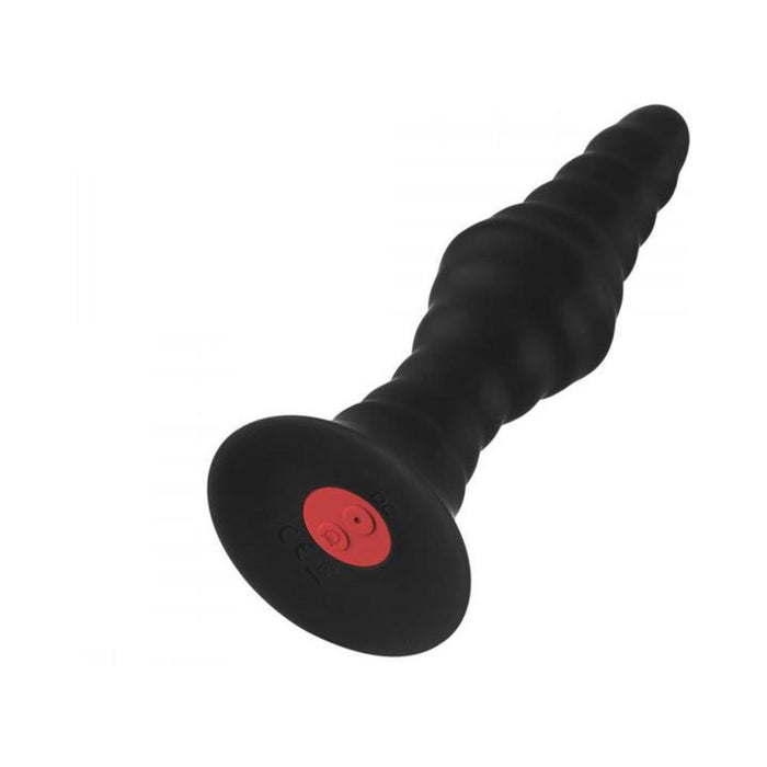 Forto Vibe Ribbed Plug W/Remote Sm Blk