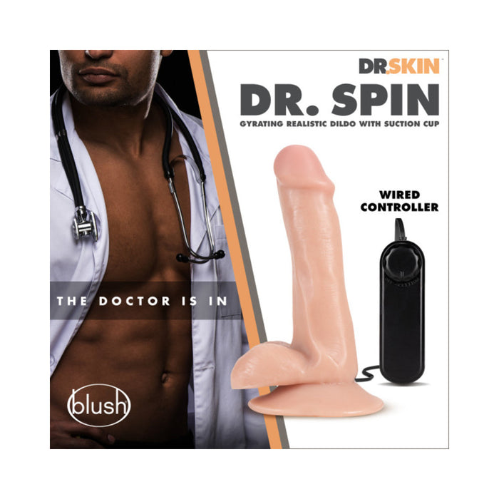 Dr. Skin - Dr. Spin 6'' Gyrating Dildo Vanilla