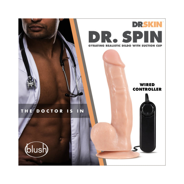 Dr. Skin - Dr. Spin 8'' Gyrating Dildo Vanilla