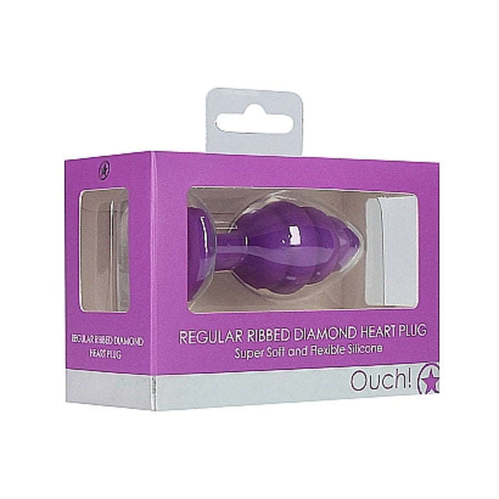Ouch Regular Ribbed Diamond Heart Plug