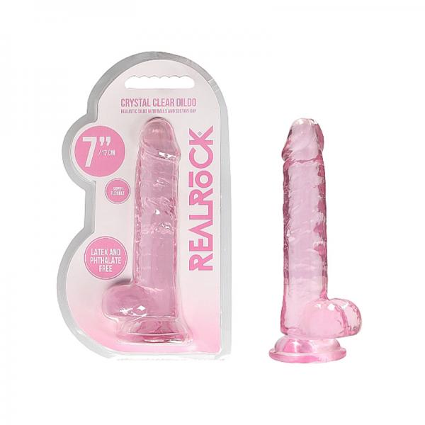 Realrock Realistic Dildo With Balls 7'' Pink