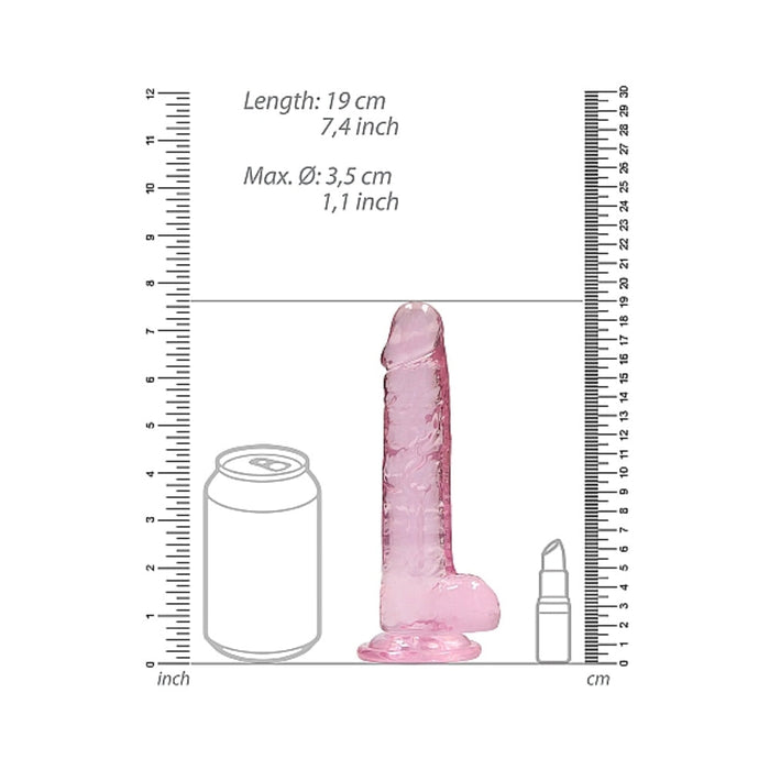 Realrock Realistic Dildo With Balls 7'' Pink