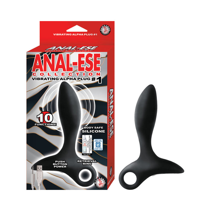 Anal-ese Collection Vibrating Alpha Plug #1 - Black