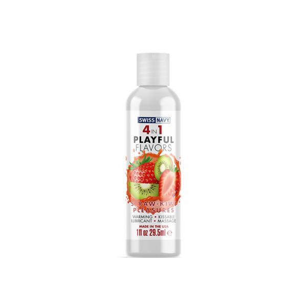 Swiss Navy 4 In 1 Playful Flavors Strawberry Kiwi Pleasure 1oz