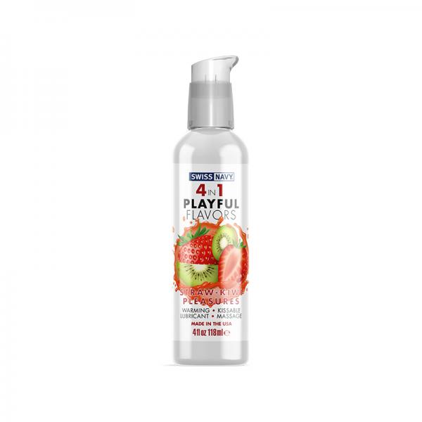 Swiss Navy 4 In 1 Playful Flavors Strawberry Kiwi Pleasure 4oz