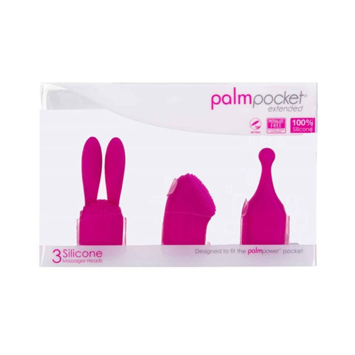 Palmpocket Extended Silicone Massage Heads 3-pack
