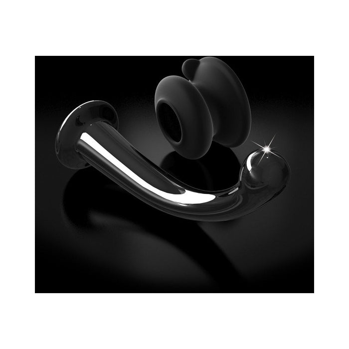 Icicles No. 87 - Glass Suction Cup G-spot Wand - Black