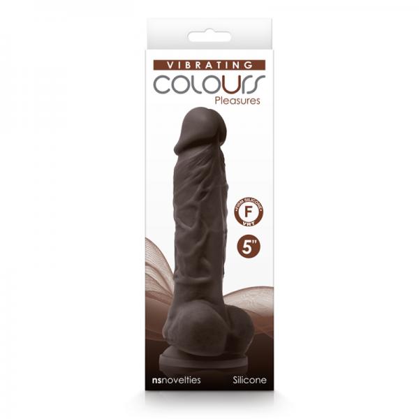 Colours Pleasures Vibrating 5'' Dildo - Dark Brown
