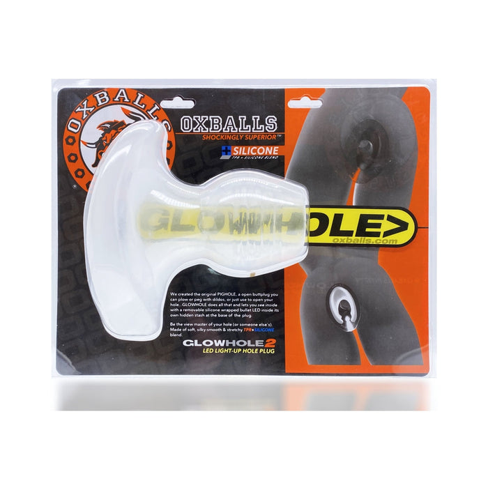 Oxballs Glowhole-1 Buttplug With Led Insert Small Clear Frost