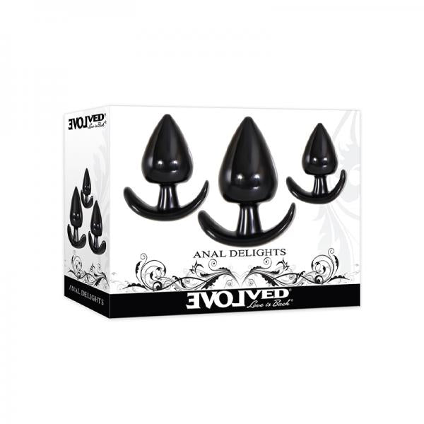 Evolved Anal Delights Butt Plug Set Of 3 - Black