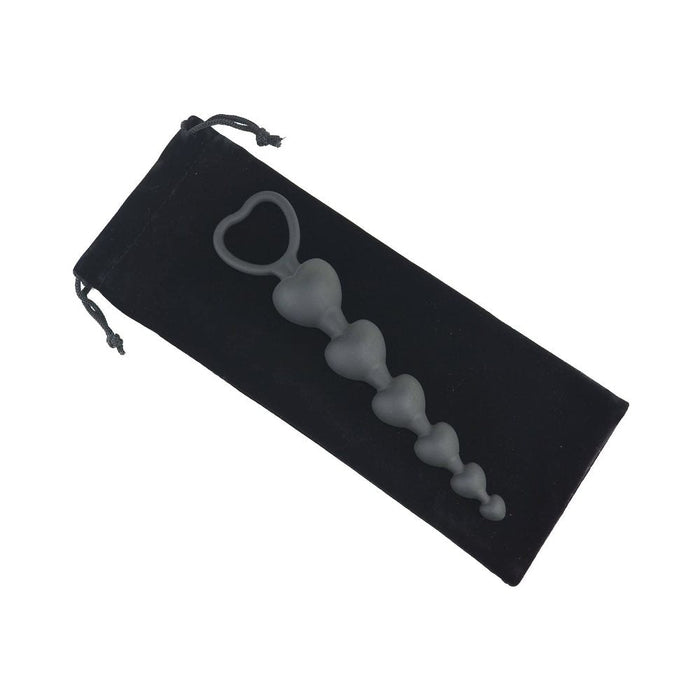 Ouch Anal Heart Beads Black