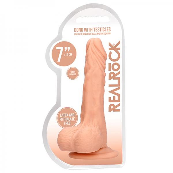 Real Rock Realistic Dildo With Balls - 7'' - 17 Cm - Vanilla