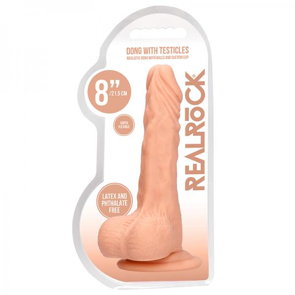 Real Rock Realistic Dildo With Balls - 8'' - 20 Cm - Vanilla