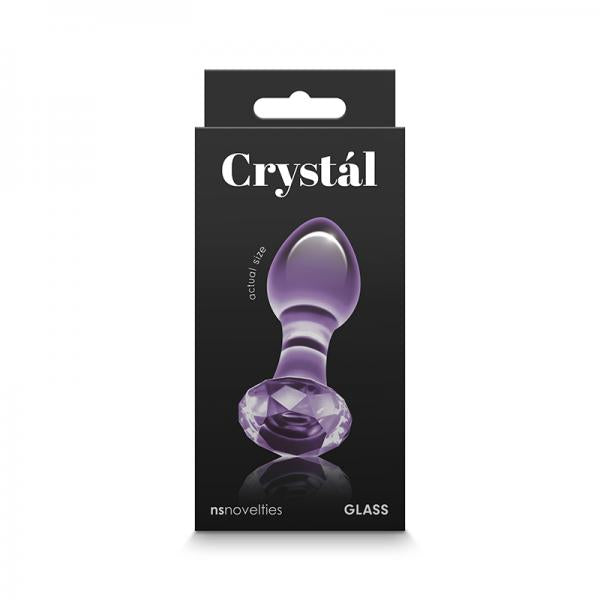 Crystal Gem Glass Anal Plug Purple