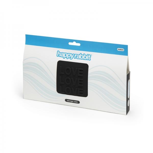 Happy Rabbit Love Storage Zip Bag Medium Black