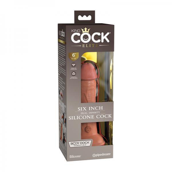 King Cock Elite Silicone Dual-density Cock 6 In. Tan