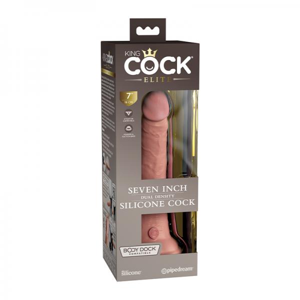 King Cock Elite Silicone Dual-density Cock 7 In. Light