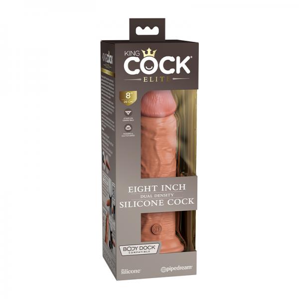 King Cock Elite Silicone Dual-density Cock 8 In. Tan