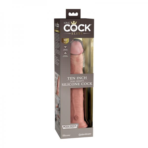 King Cock Elite Silicone Dual-density Cock 10 In. Light