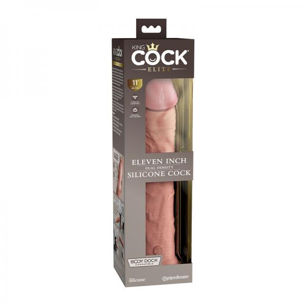 King Cock Elite Silicone Dual-density Cock 11 In. Light