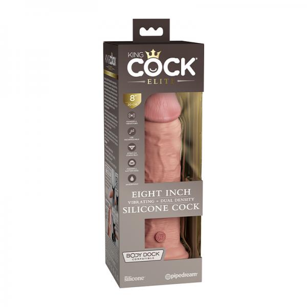 King Cock Elite Vibrating Silicone Dual-density Cock 8 In. Light