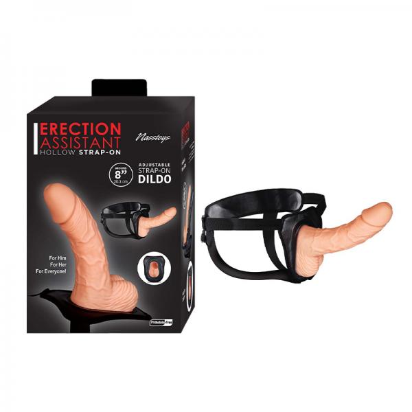 Erection Assistant Hollow Strap-on 8 In. White