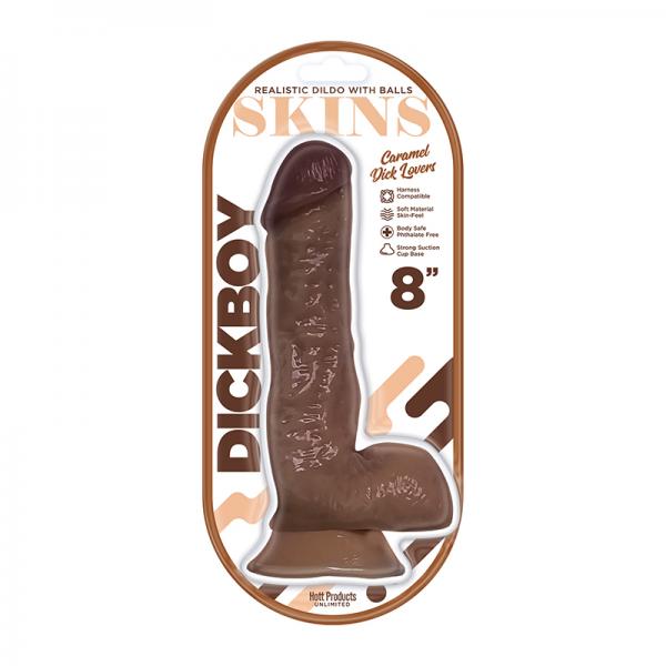 Dickboy Skins Dildo 8 In. Caramel Lovers