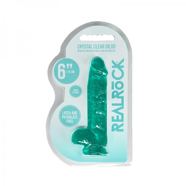 Realrock 6in Realistic Dildo W/ Balls Turquoise