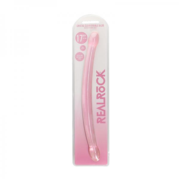 Shots Realrock Crystal Clear 17'' Double Dildo  - Pink