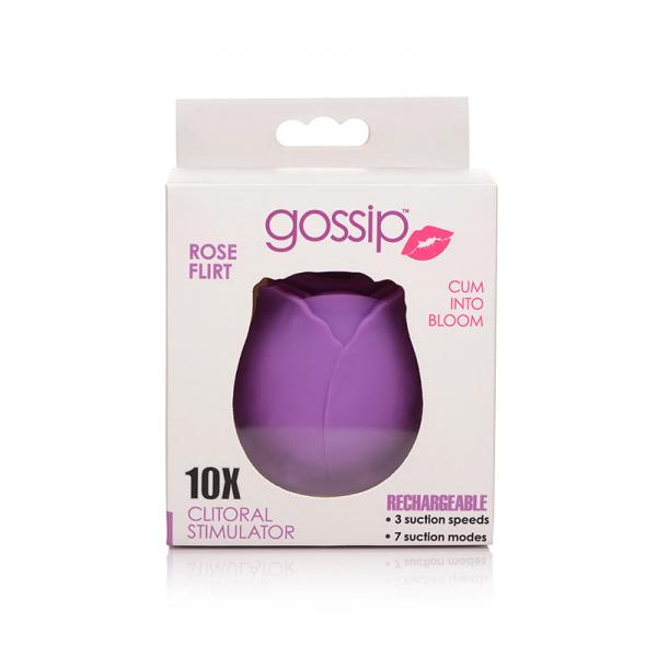 Gossip Cum Into Bloom Clitoral Vibrator Rose Flirt Silicone Violet