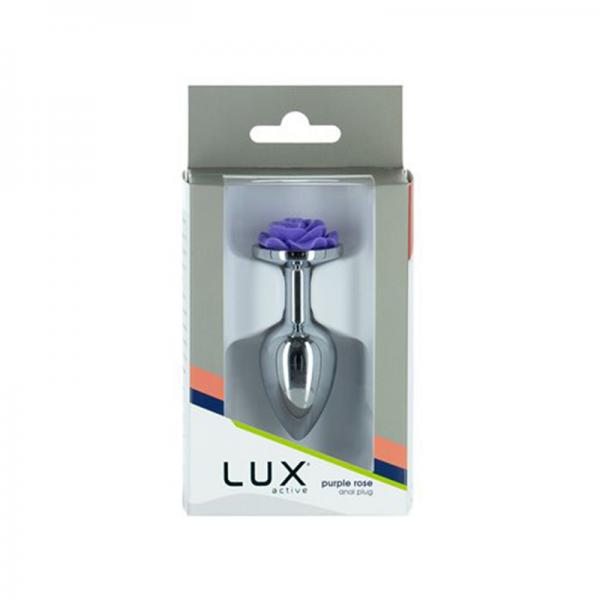 Lux Active Rose Metal Butt Plug 3 In. Purple
