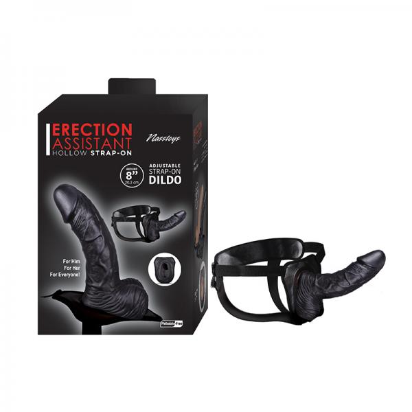 Erection Assistant Hollow Strap-on 8 In. Black