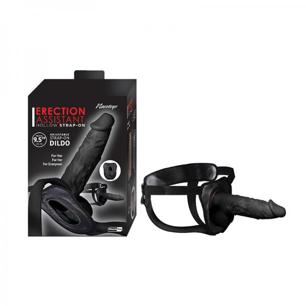 Erection Assistant Hollow Strap-on 9.5 In. Black