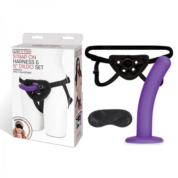 Lux Fetish Strap-on Harness 5 In. Dildo Set