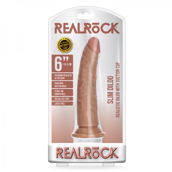 Realrock Slim Dildo Without Balls 6 Tan